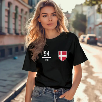 T-Shirt "EM Dänemark" mit Wunschtext