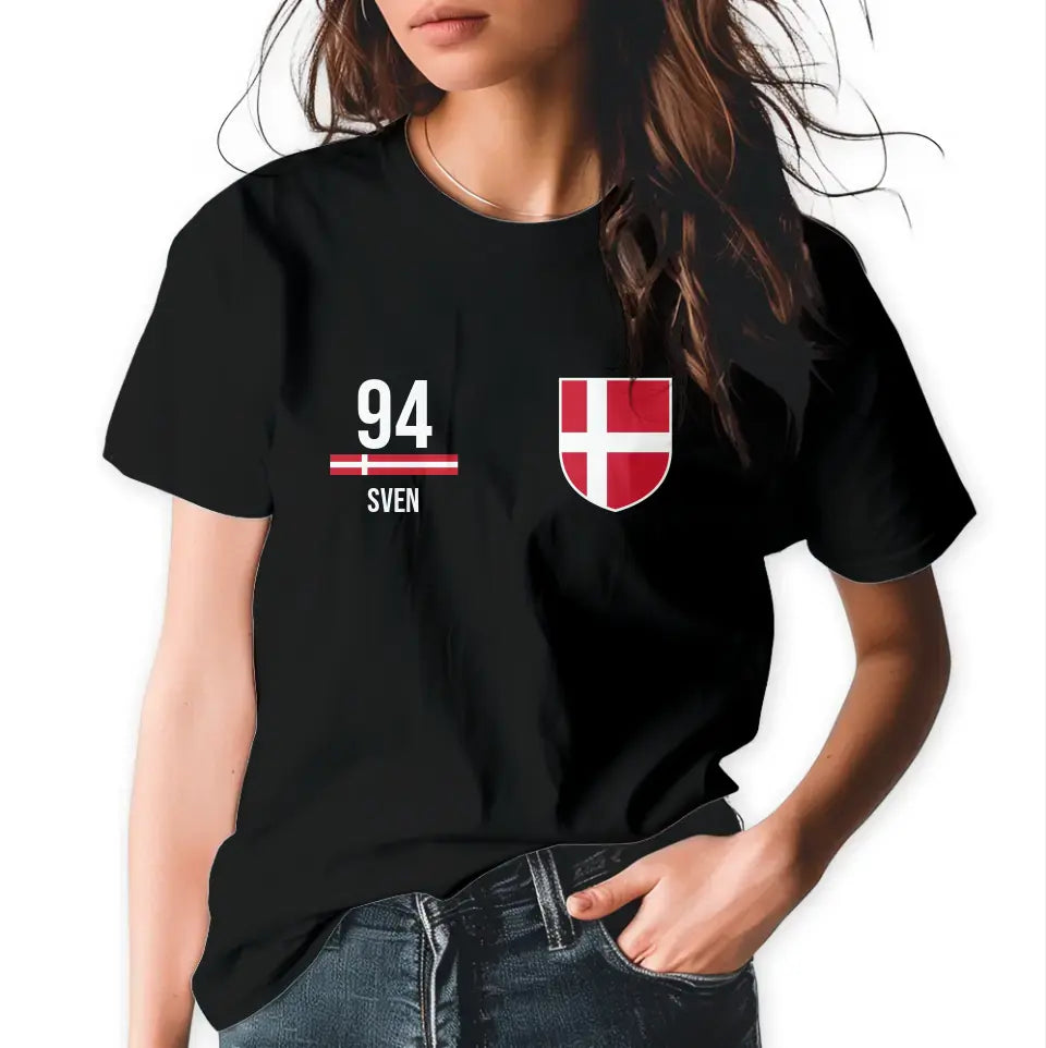 T-Shirt "EM Dänemark" mit Wunschtext