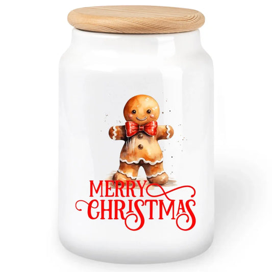Keksdose "Merry Christmas" Motiv mit Lebkuchenmann
