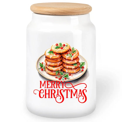 Keksdose "Merry Christmas" Motiv mit Plätzchen