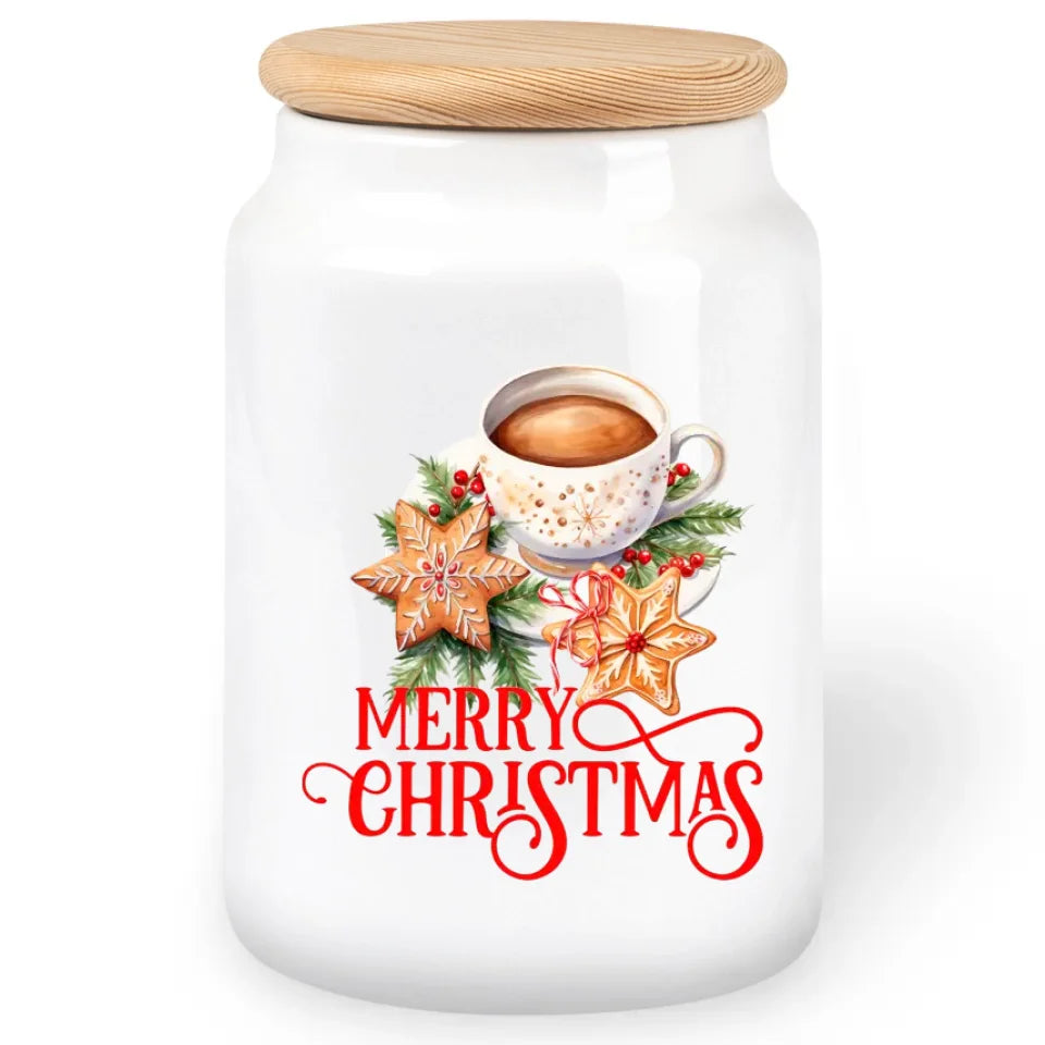 Keksdose "Merry Christmas" Motiv mit Tasse