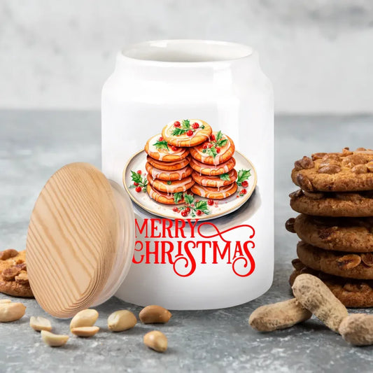 Keksdose "Merry Christmas" Motiv mit Plätzchen