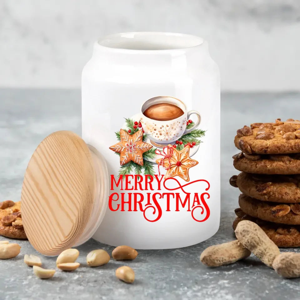 Keksdose "Merry Christmas" Motiv mit Tasse