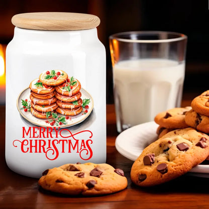 Keksdose "Merry Christmas" Motiv mit Plätzchen