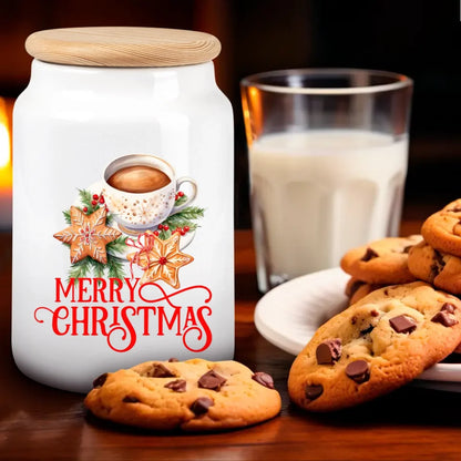 Keksdose "Merry Christmas" Motiv mit Tasse