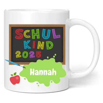 Tasse "Schulkind 2025" personalisiert mit Namen