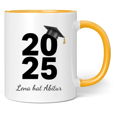 Tasse "2025" (Doktorhut-Motiv) personalisiert mit eigenem Namen