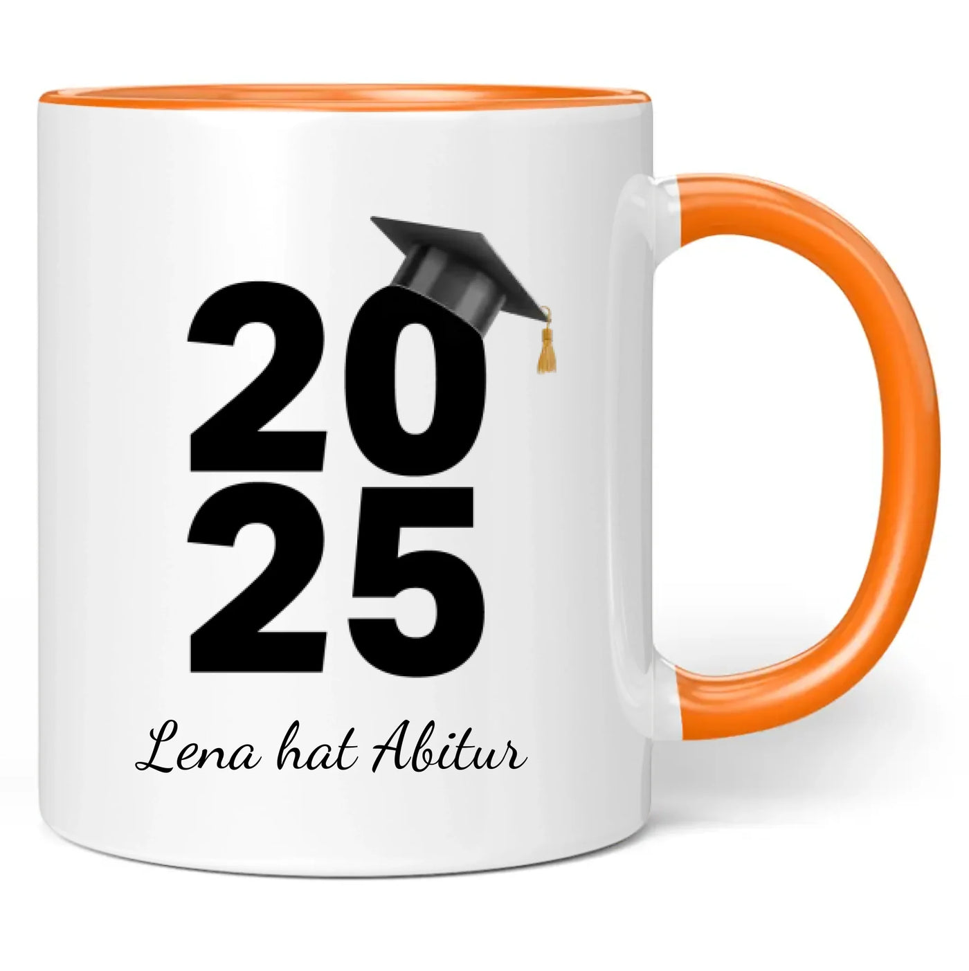 Tasse "2025" (Doktorhut-Motiv) personalisiert mit eigenem Namen