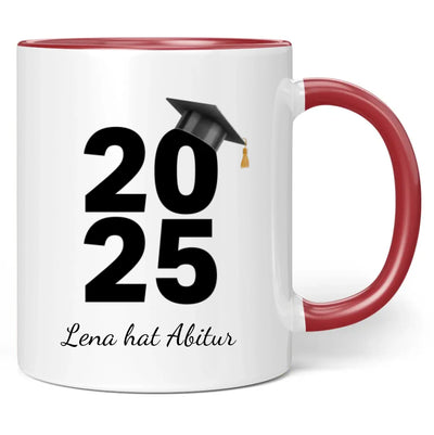 Tasse "2025" (Doktorhut-Motiv) personalisiert mit eigenem Namen