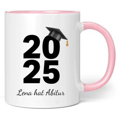 Tasse "2025" (Doktorhut-Motiv) personalisiert mit eigenem Namen