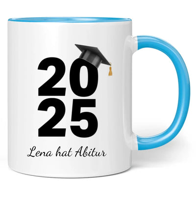 Tasse "2025" (Doktorhut-Motiv) personalisiert mit eigenem Namen