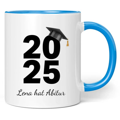 Tasse "2025" (Doktorhut-Motiv) personalisiert mit eigenem Namen