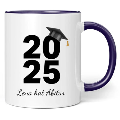 Tasse "2025" (Doktorhut-Motiv) personalisiert mit eigenem Namen