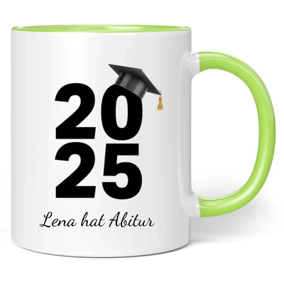 Tasse "2025" (Doktorhut-Motiv) personalisiert mit eigenem Namen