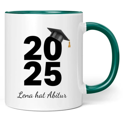 Tasse "2025" (Doktorhut-Motiv) personalisiert mit eigenem Namen