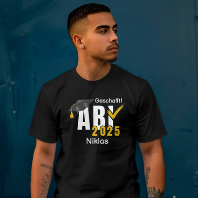 T-Shirt "ABI 2025 - Geschafft!" mit anpassbarem Druck