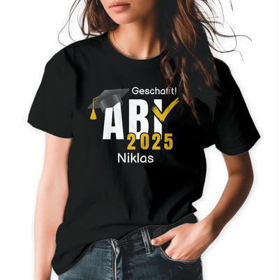 T-Shirt "ABI 2025 - Geschafft!" mit anpassbarem Druck